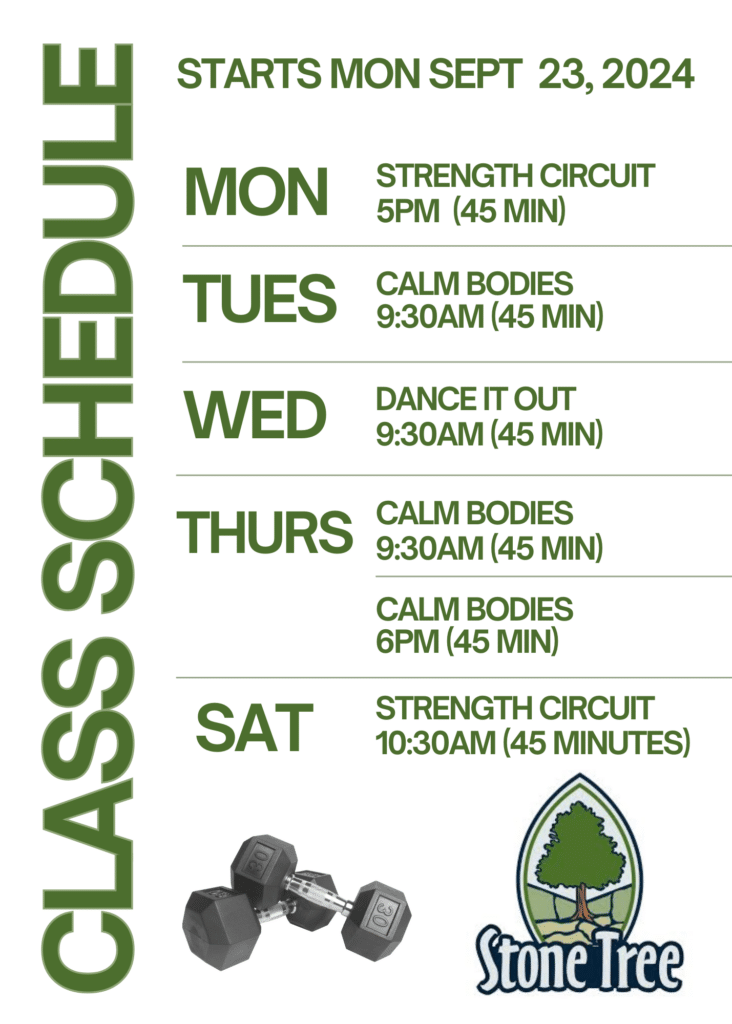 Stone Tree Fall 2024 Fitness Classes (5 x 7 in)